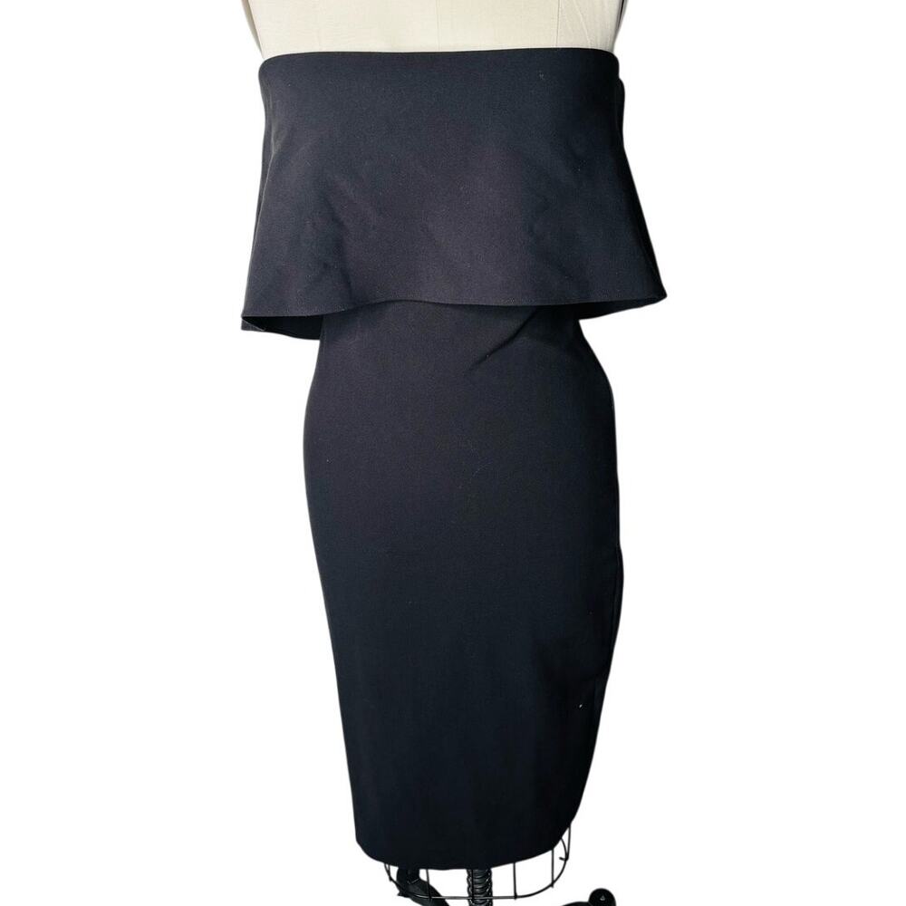 LIKELY Driggs Strapless Dress NWT Size 4 Black Popover Bodycon Midi LBD